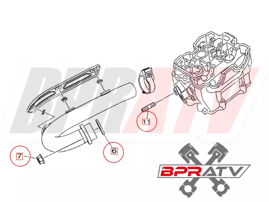 03-15 WR450F WR 450F TITANIUM Head Pipe Exhaust Studs Kit Bolts & Exhaust Gasket - Image 3
