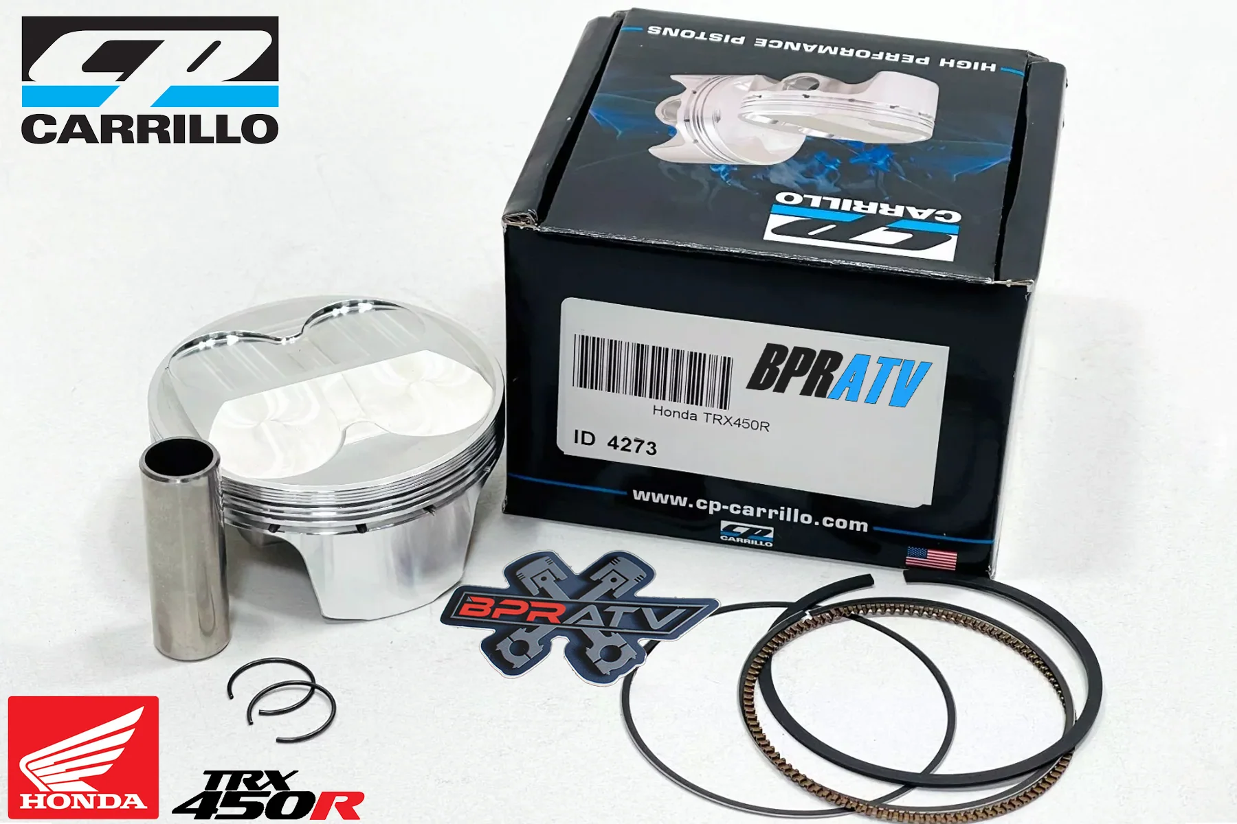 04-05 Honda TRX450R 97mm CP Carrillo 11.5 Pump Gas Big Bore Top End Cylinder Kit - Image 8