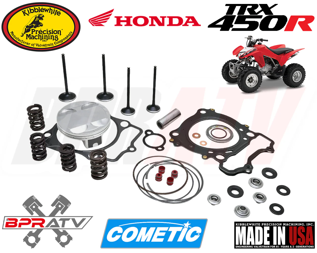 04-05 TRX 450R Kibblewhite Top End Wiseco Piston Valves Springs Cylinder Kit USA - Image 9