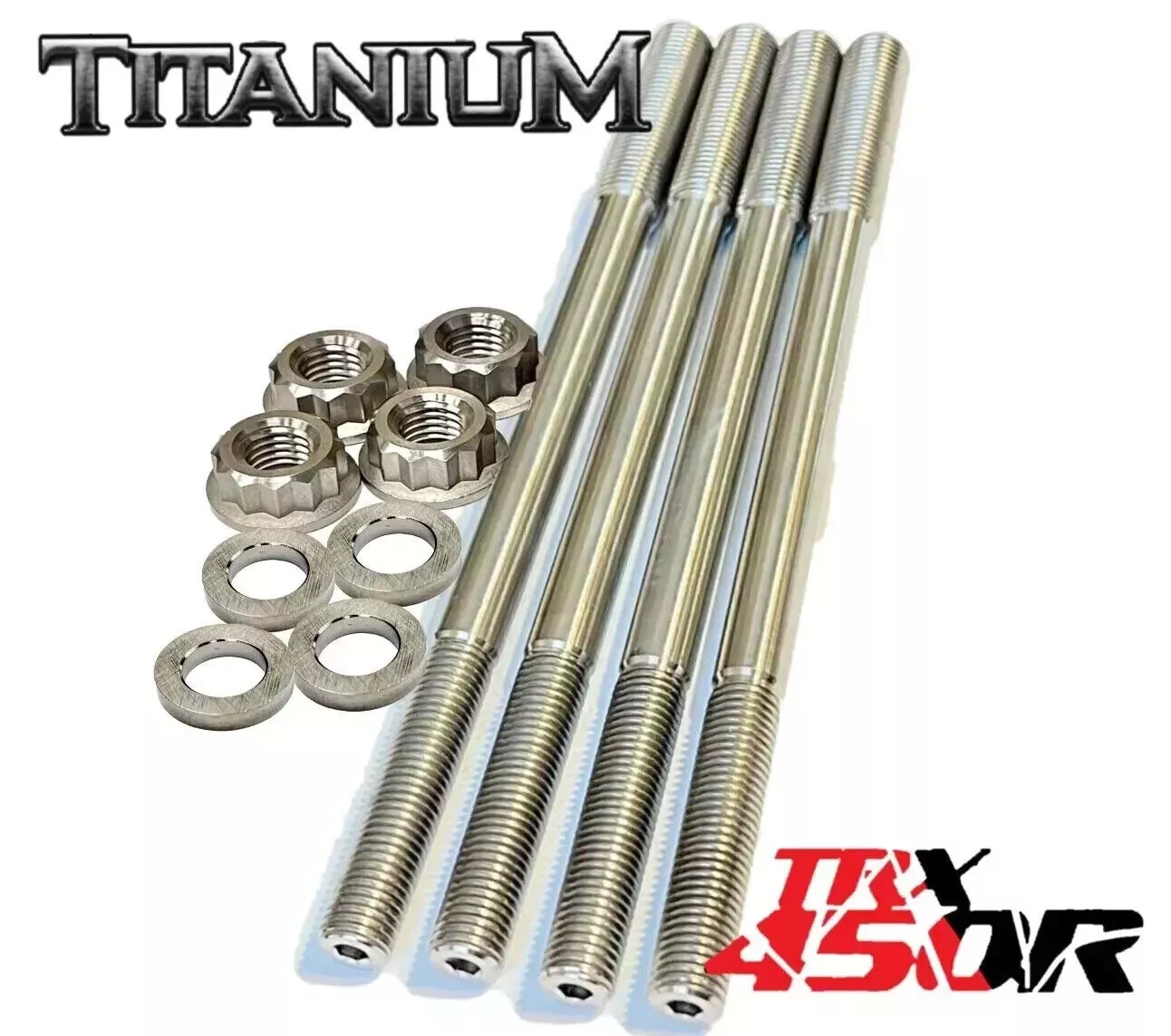 04 05 TRX450R Ti Cylinder Case Studs Honda 450R TITANIUM Crankcase Head Stud Kit - Image 17
