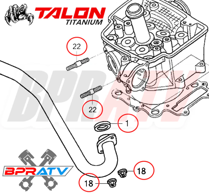 04-05 TRX450R TRX 450R BPRATV TITANIUM Heavy Duty Exhaust Head Pipe Studs Bolts - Image 3