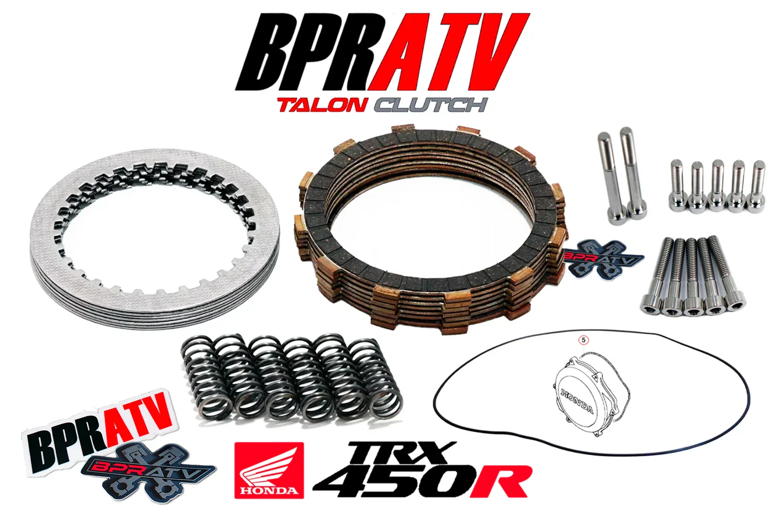04 05 TRX450R TRX 450R Talon Clutch Kit Cover Oring Titanium Spring Bolt Kit Set - Image 11