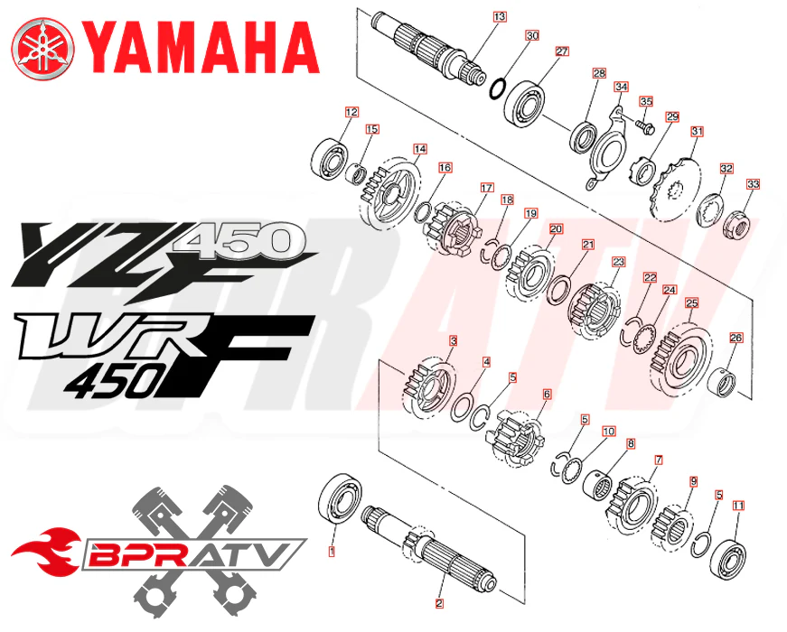 04-06 Yamaha WR450F WR 450F Hot Rods Heavy Duty Transmission Bearings Kit Hotrod - Image 11