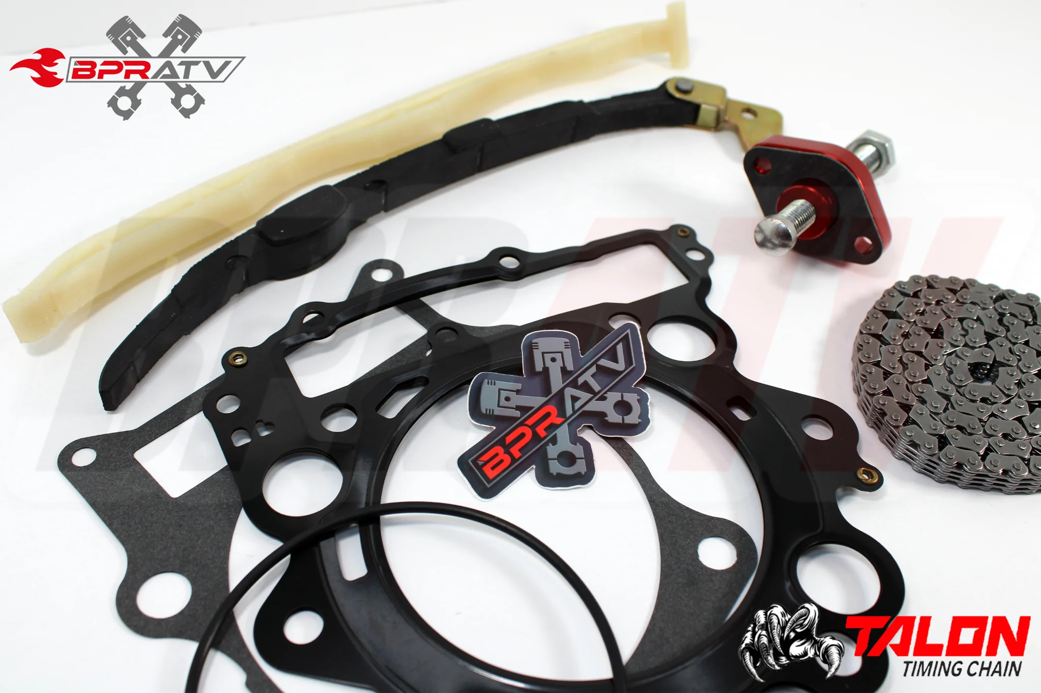 04-07 Rhino 660 Cam Timing Chain Guides RED Cam Chain Tensioner Kit & Top Gasket - Image 4