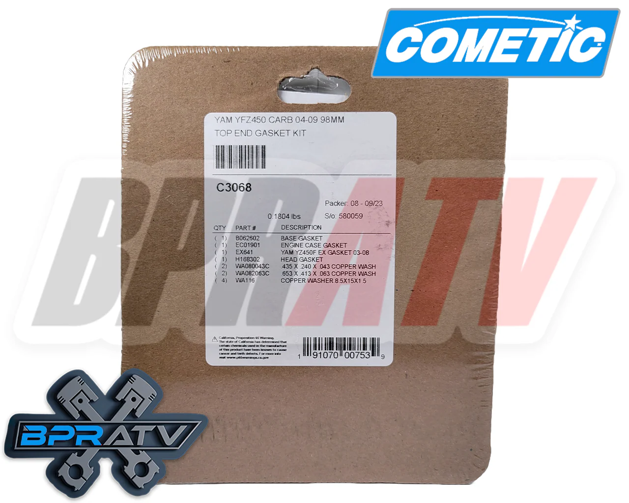 04-09 YFZ450 YFZ 450 Wiseco Piston 98 mil BIG BORE Cylinder Top End Rebuild Kit - Image 10