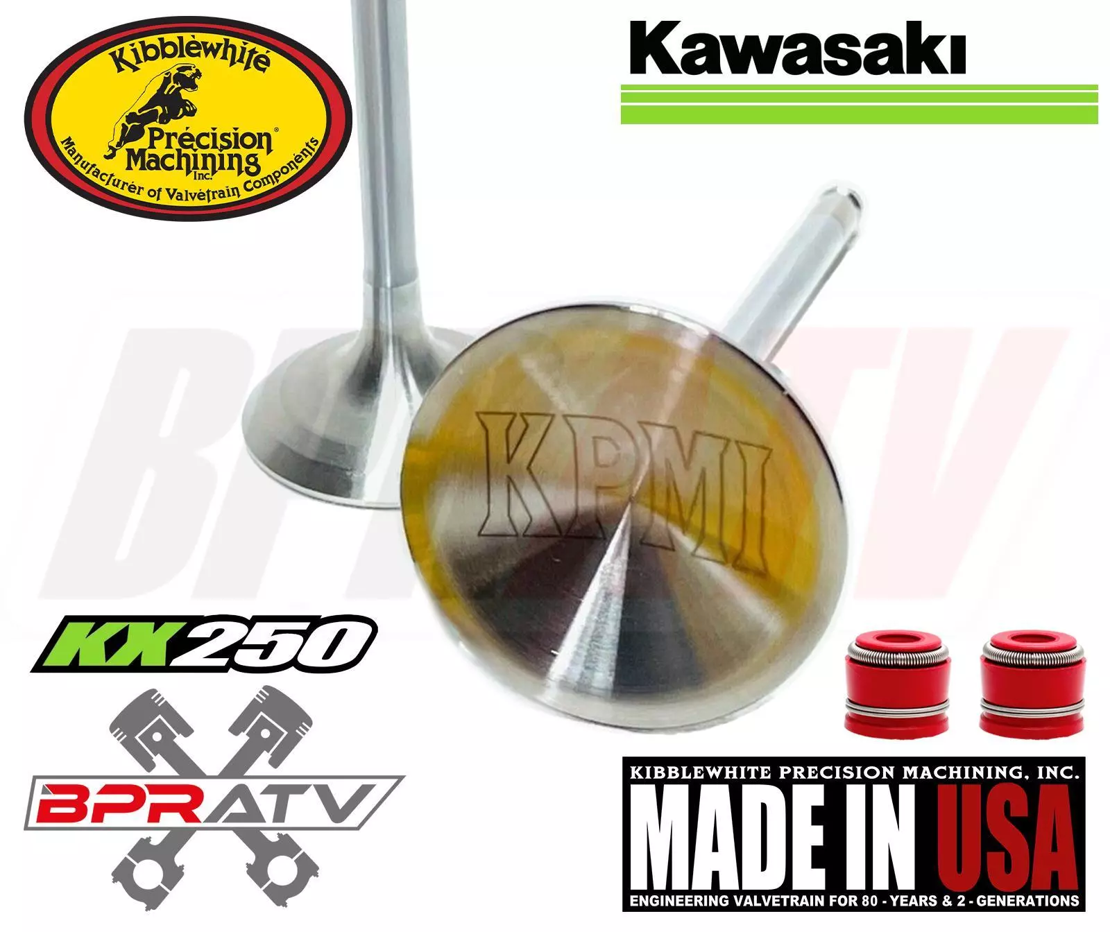 04-16 Kawasaki KX250F KX 250F OEM Head Kibblewhite Intake Exhaust Valves & Seals - Image 4