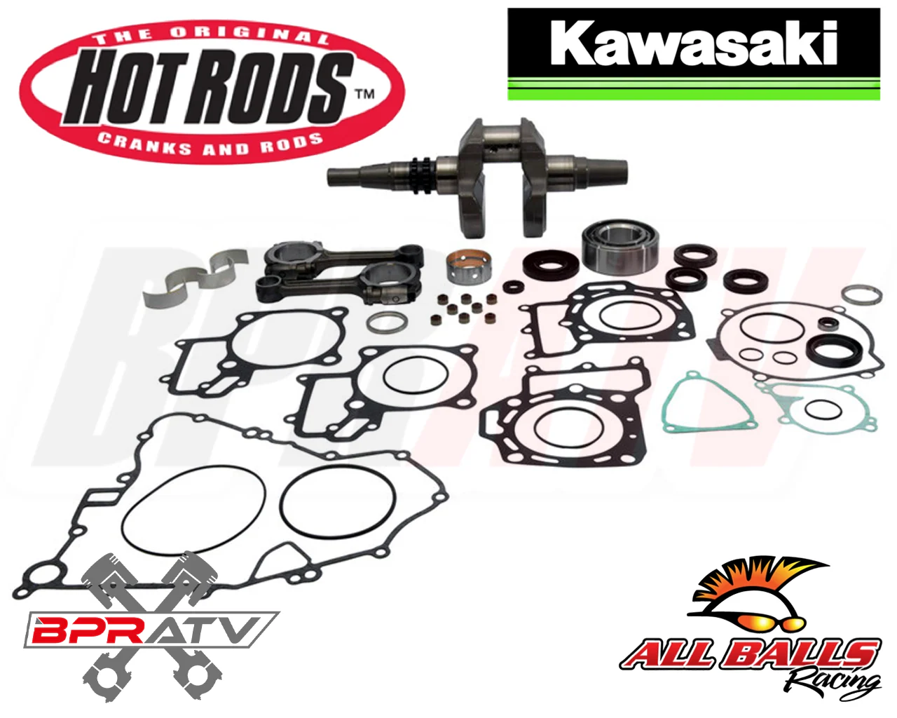 05-11 Brute Force 750 KVF Hotrods Crank Cylinder JE Pistons Complete Rebuild Kit - Image 7