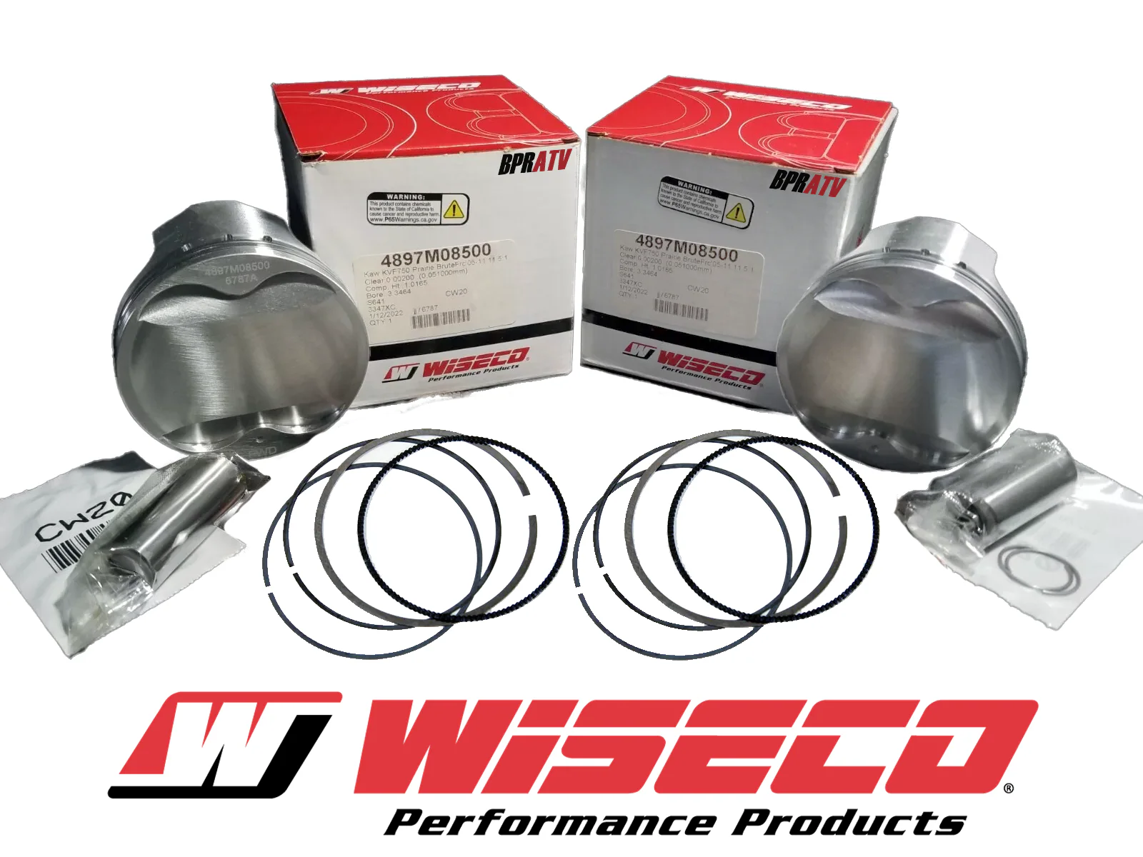 05-11 Kawasaki Brute Force 750 KVF750 Wiseco Pistons PAIR 11.5:1 85mm 4897M08500 - Image 2