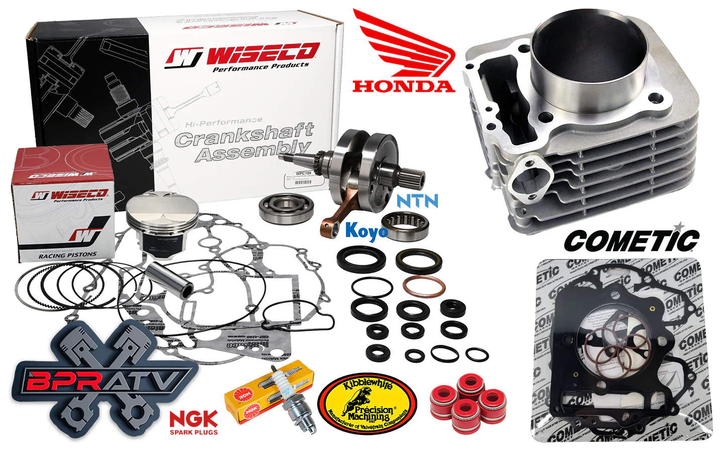 05-14 Honda 400EX 400X Wiseco Crank Rod Motor Rebuild Repair Kit Piston Gaskets - Image 2