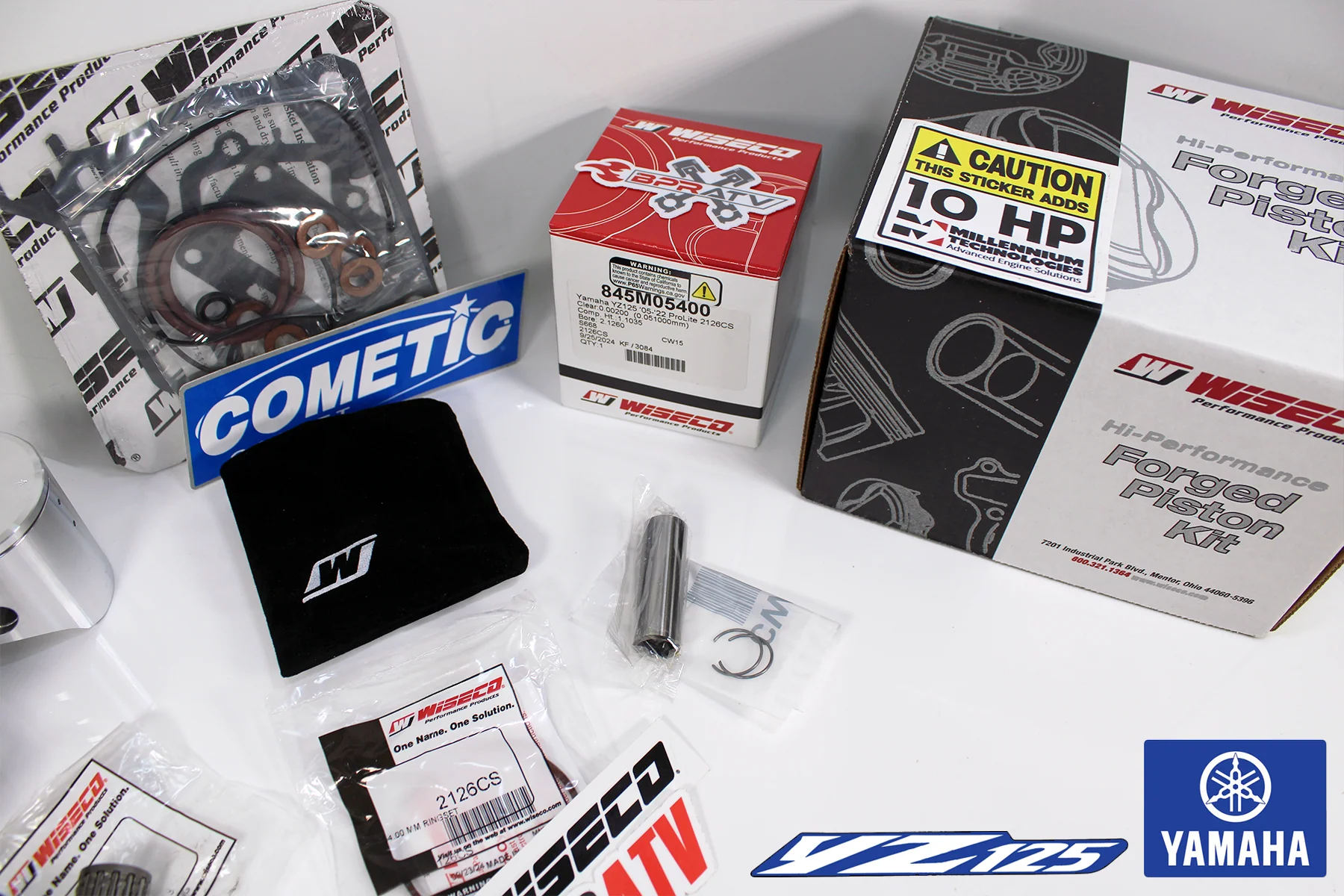 05-22 Yamaha YZ125 YZ 125X 54mm 54 Stock Bore Cylinder Wiseco Piston Top End Kit - Image 8