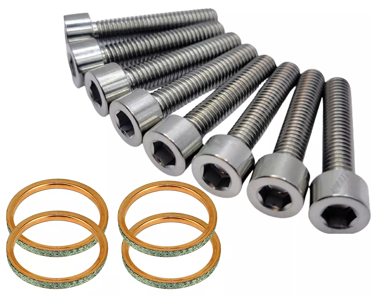 06-10 Suzuki GSX-R600 GSX-R750 TITANIUM Bolts Exhaust Manifold Gasket Repair Kit