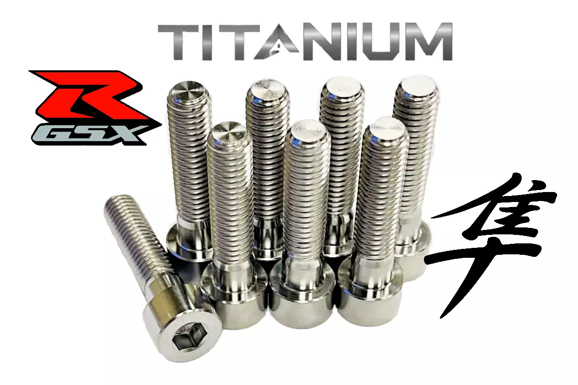 06-10 Suzuki GSX-R600 GSX-R750 TITANIUM Bolts Exhaust Manifold Gasket Repair Kit - Image 3