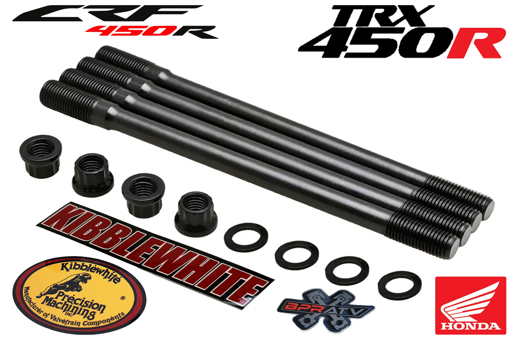06-14 Honda TRX450R TRX450ER Kibblewhite Stronger Heavy Duty Cylinder Head Studs - Image 2