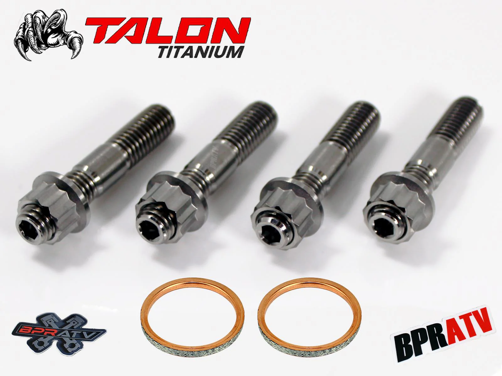 06-14 Raptor 700 TITANIUM Exhaust Studs Nut Donuts Gaskets Ti Head Pipe Stud Kit - Image 2