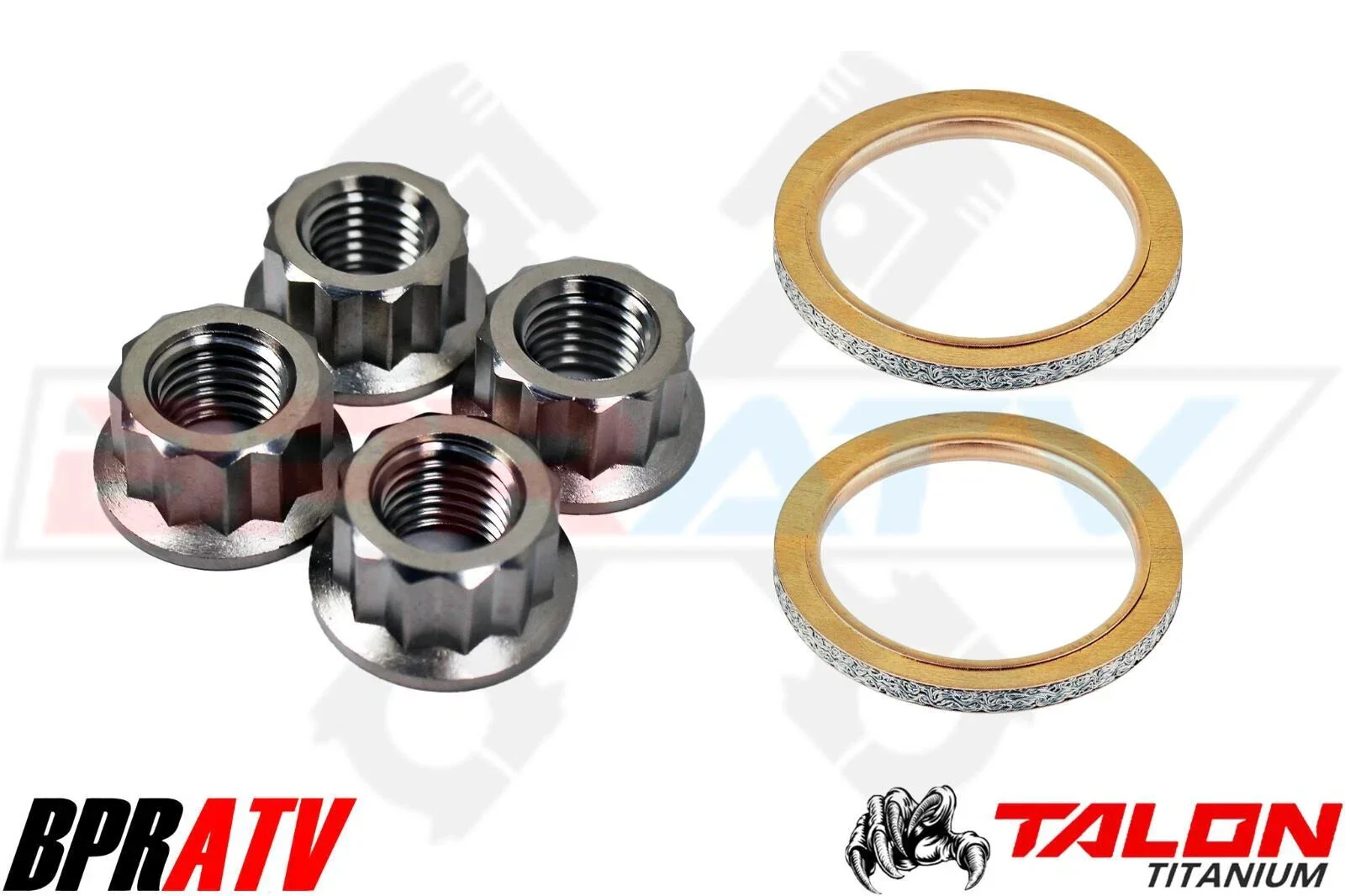 06-14 Rhino Grizzly 700 TITANIUM Exhaust Studs Gaskets Ti Head Pipe Stud Nut Kit - Image 18