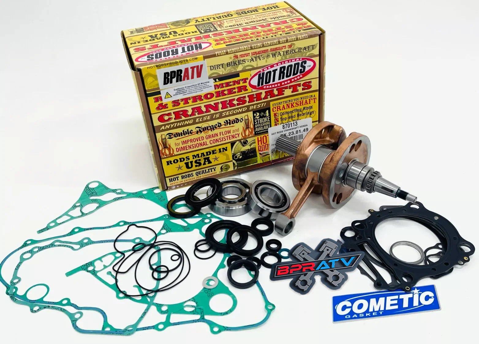 06+ Honda TRX450R TRX 450R Hot Rods Crank 96mm JE Piston Cometic MLS Rebuild Kit - Image 4