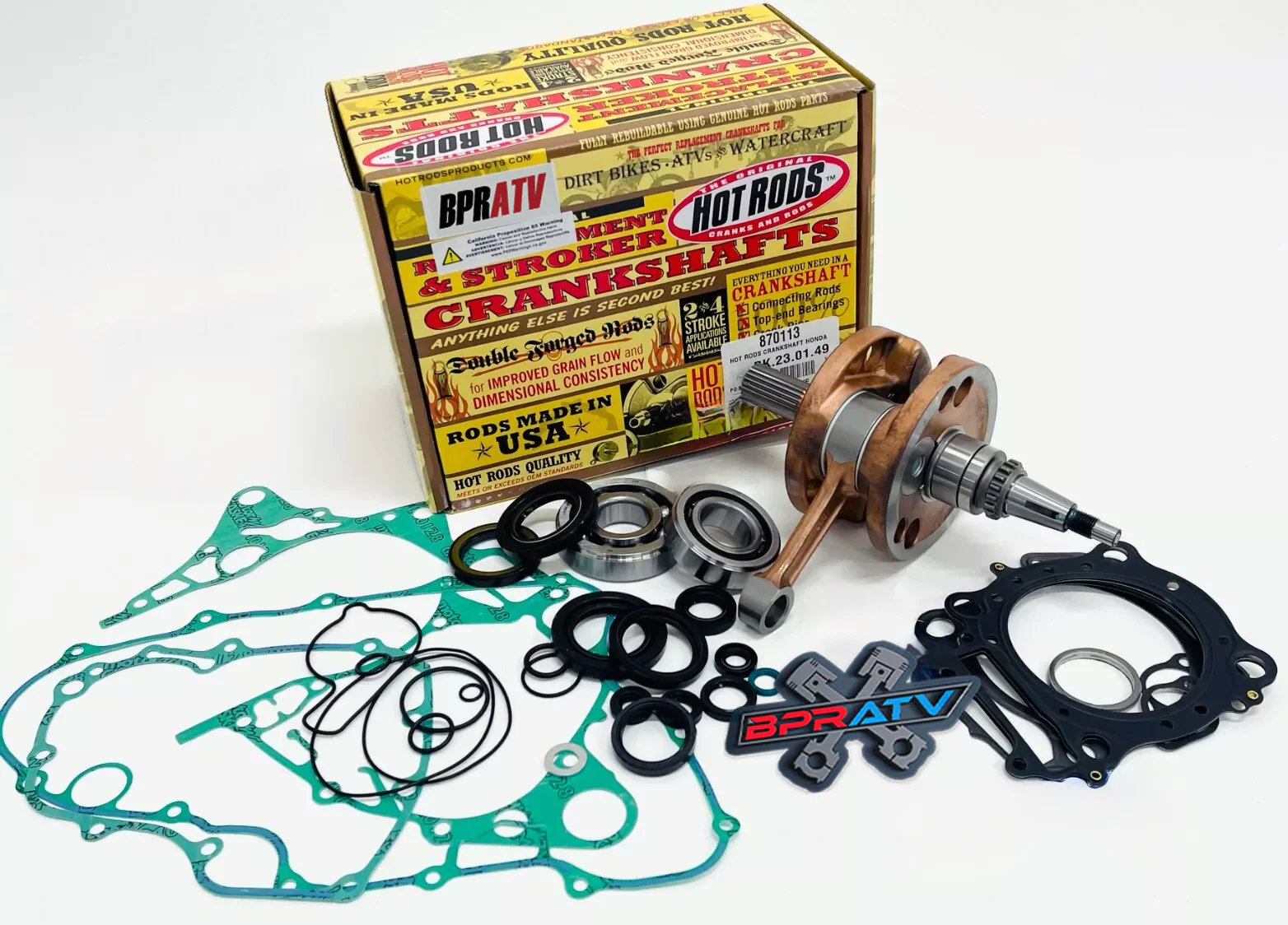 06+ Honda TRX450R TRX 450R Hot Rods Crank Bearings Seals Gaskets Rebuild Kit - Image 20