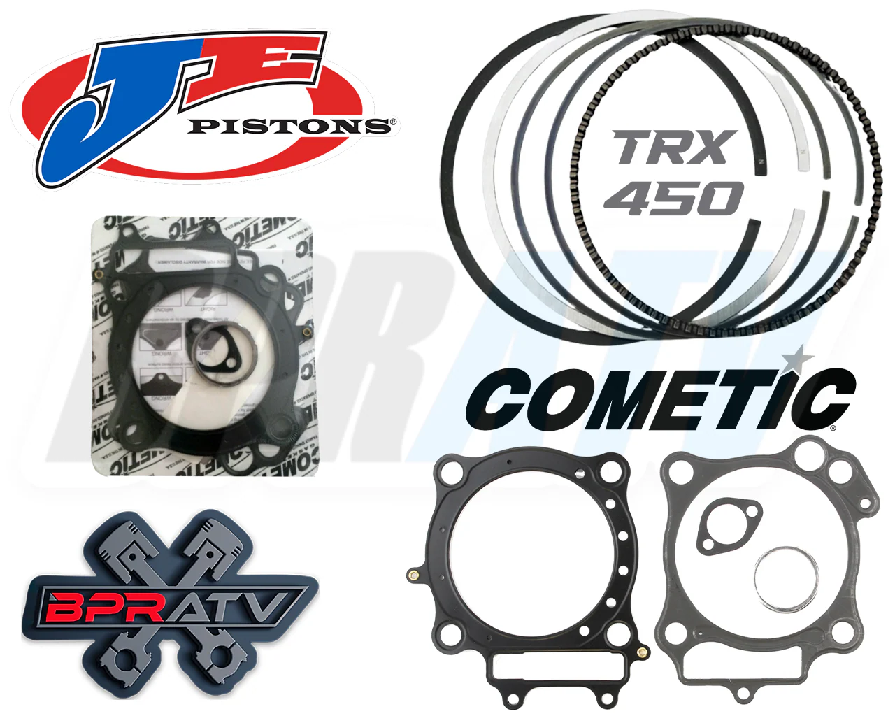 06+ TRX450R TRX 450R 450 ER JE Piston Cometic Gaskets Stock Bore 96 mil Top End - Image 5
