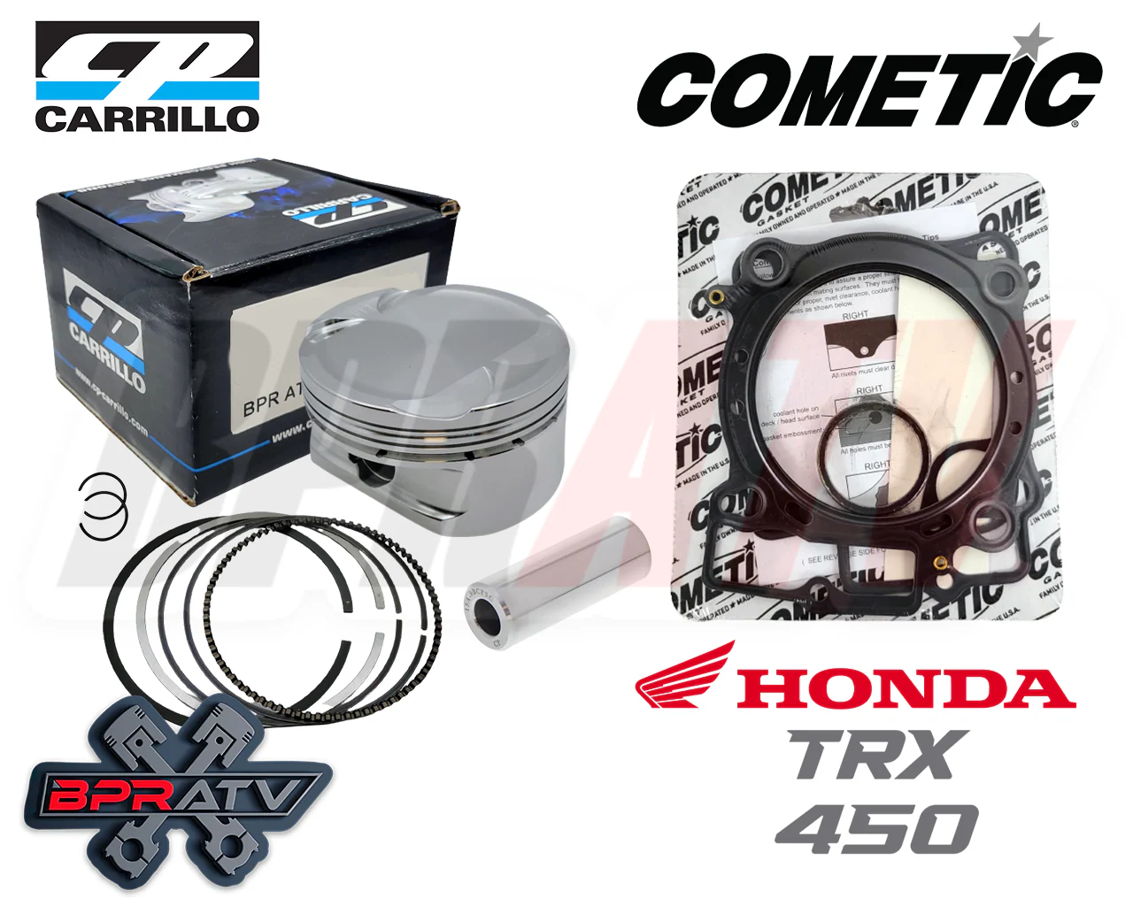 06+ TRX450R TRX 450R 96mm 12.5:1 Pump CP Carrillo Piston Stock Bore Cylinder Kit - Image 3