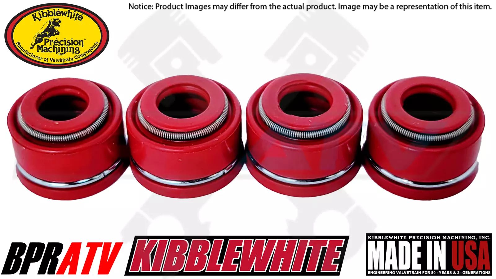 08-09 Honda TRX700XX 700XX Kibblewhite Red Viton Valve Guide Stem Seal Kit Seals - Image 11