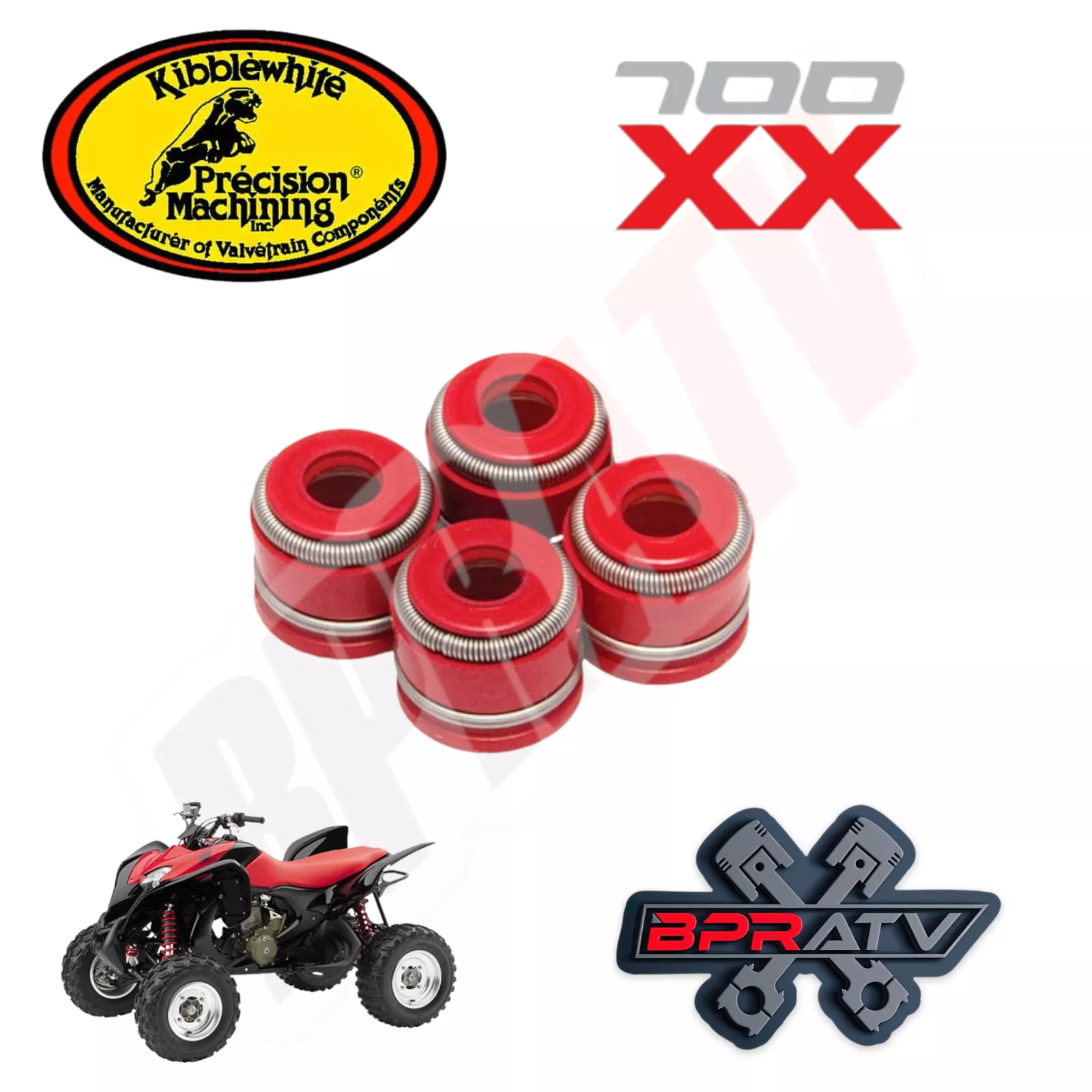 08-09 Honda TRX700XX 700XX Kibblewhite Red Viton Valve Guide Stem Seal Kit Seals - Image 15