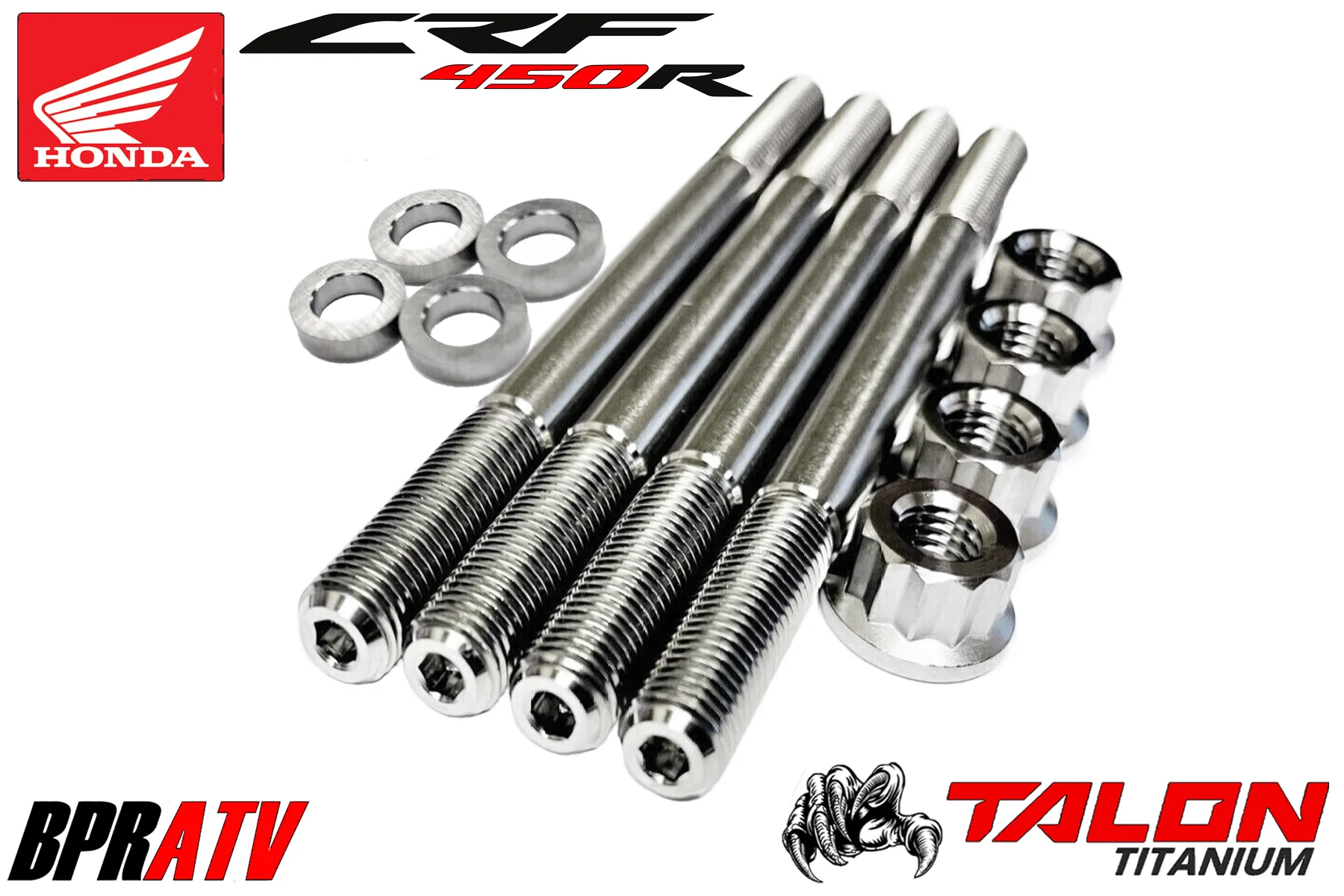 09-16 Honda CRF450R CRF 450R BPRATV Stronger Heavy Duty Cylinder Head Studs Kit - Image 2
