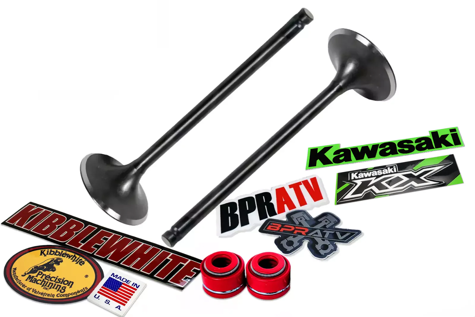 09-16 Kawasaki KX450F Intake Valves KP RED Viton Seals Kibblewhite Black Diamond