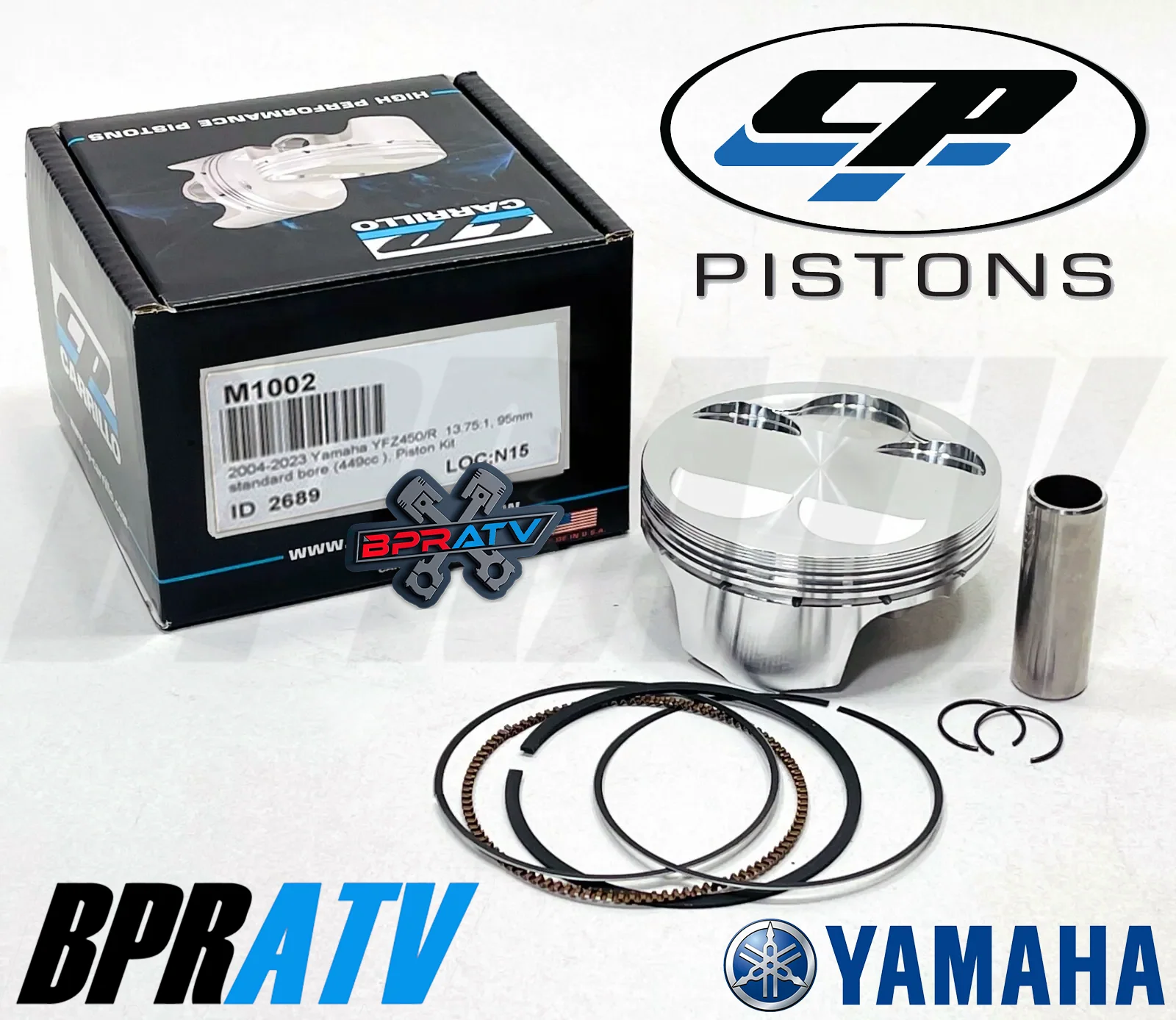 10-11 YFZ450X YFZ 450X 95mm 13.75:1 CP Carrillo Stock Bore RACE GAS Piston Rings - Image 18