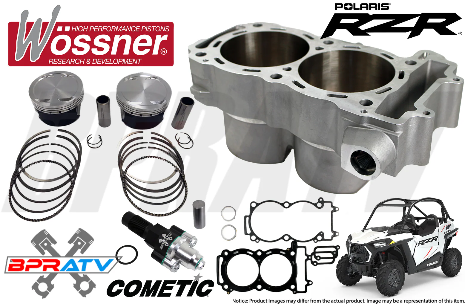 11-14 RZR XP 900 98mm 975 BIG BORE Cylinder Wossner Pistons Cometic Top End Kit