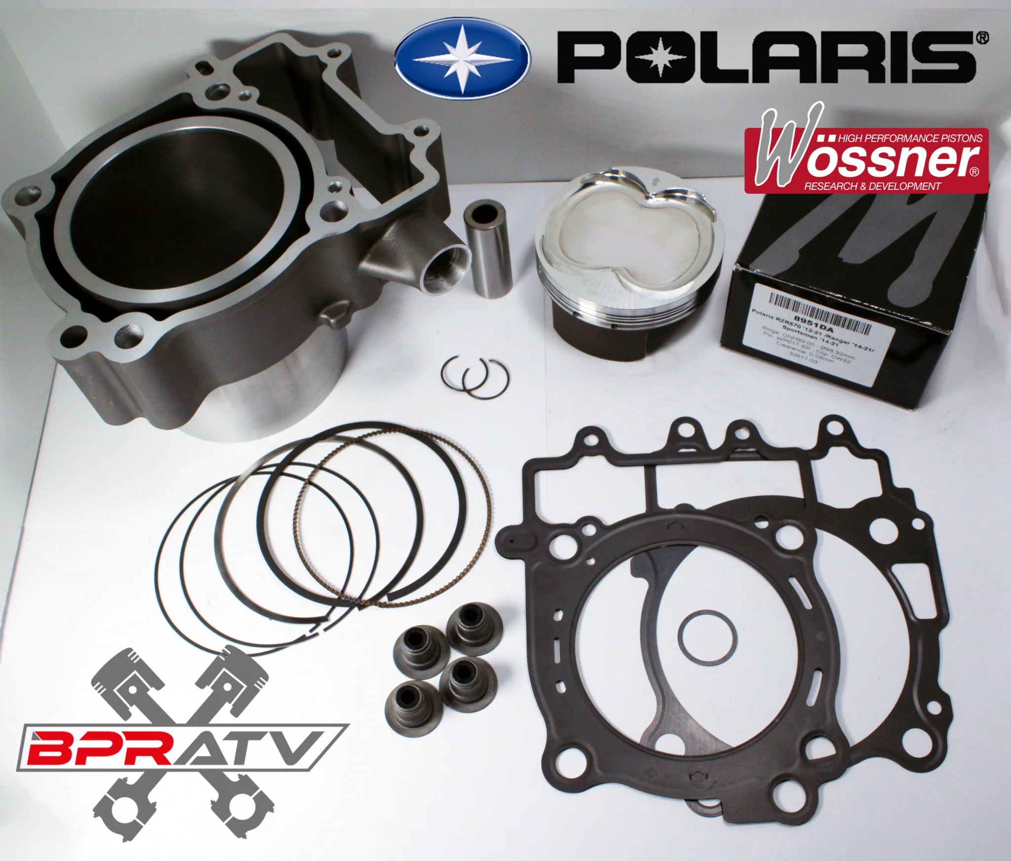 12-22 Polaris RZR 570 Stock Wossner Piston Cylinder Gasket Top End Rebuild Kit - Image 2