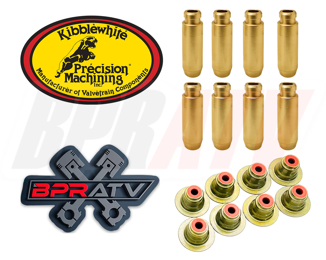13-14 Polaris RZR XP 900 Kibblewhite Head Intake Exhaust Valve Guides RED Seals - Image 2