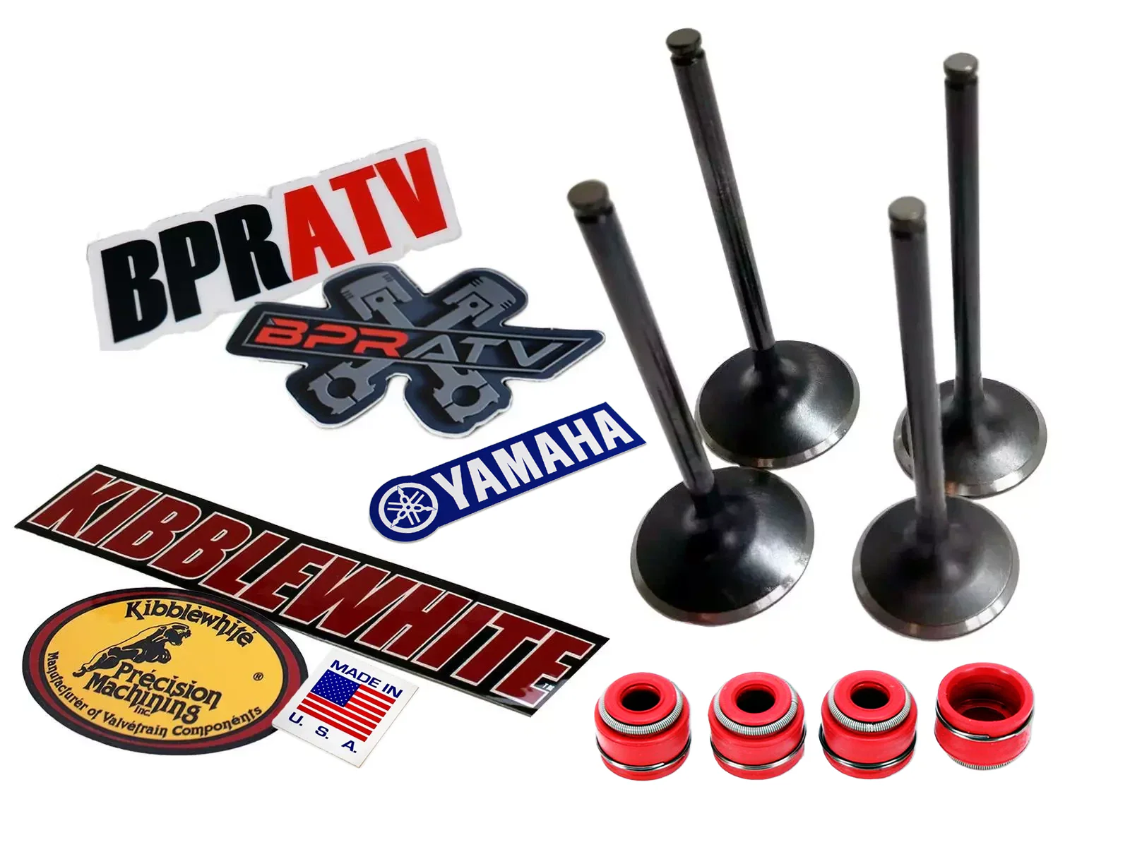14-21 Yamaha YZ450F YZ 450FX Kibblewhite Stock Intake & Exhaust Valves RED Seals