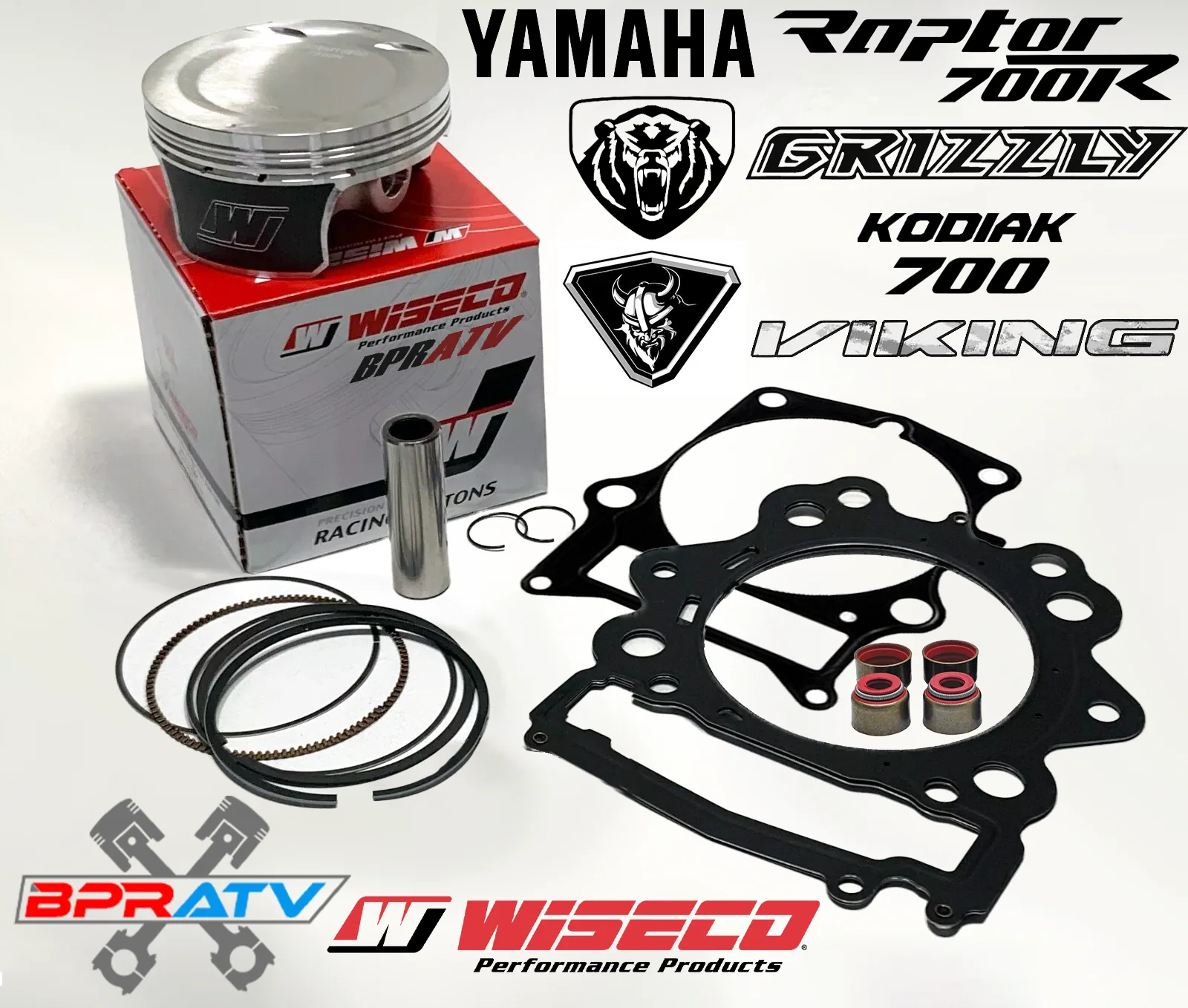14-24 Yamaha Viking 700 102mm Stock Bore Wiseco 10:1 Piston & Top End Gasket Kit - Image 2