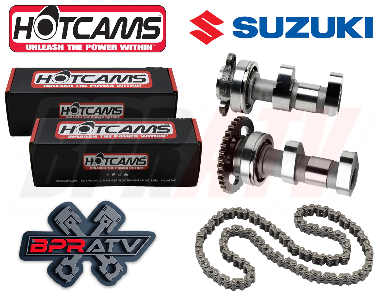 15-17 Suzuki RMZ450 RMZ 450 Hotcams Hot Cams Stage 2 TWO Camshafts BPR Cam Chain - Image 2