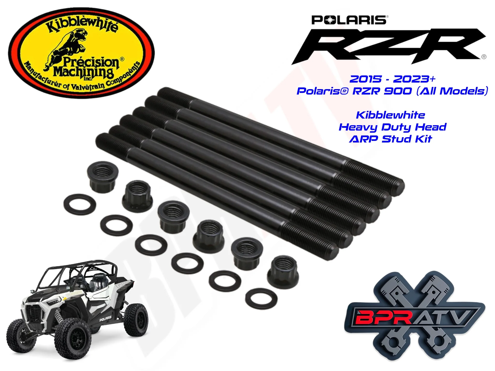 15+ Polaris RZR900 RZR 900 Kibblewhite Stronger Heavy Duty Cylinder ARP Stud Kit - Image 4