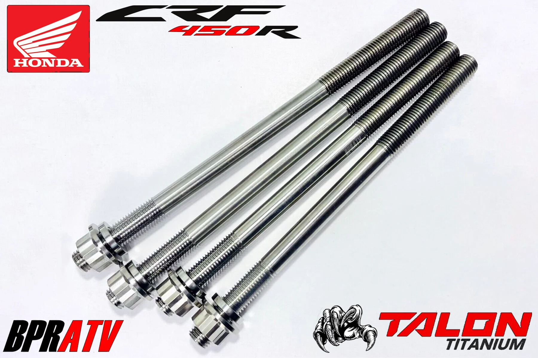 17+ Honda CRF450RX CRF 450RX TITANIUM Cylinder Bolts Head Stud Kit Ti Studs Nuts - Image 3