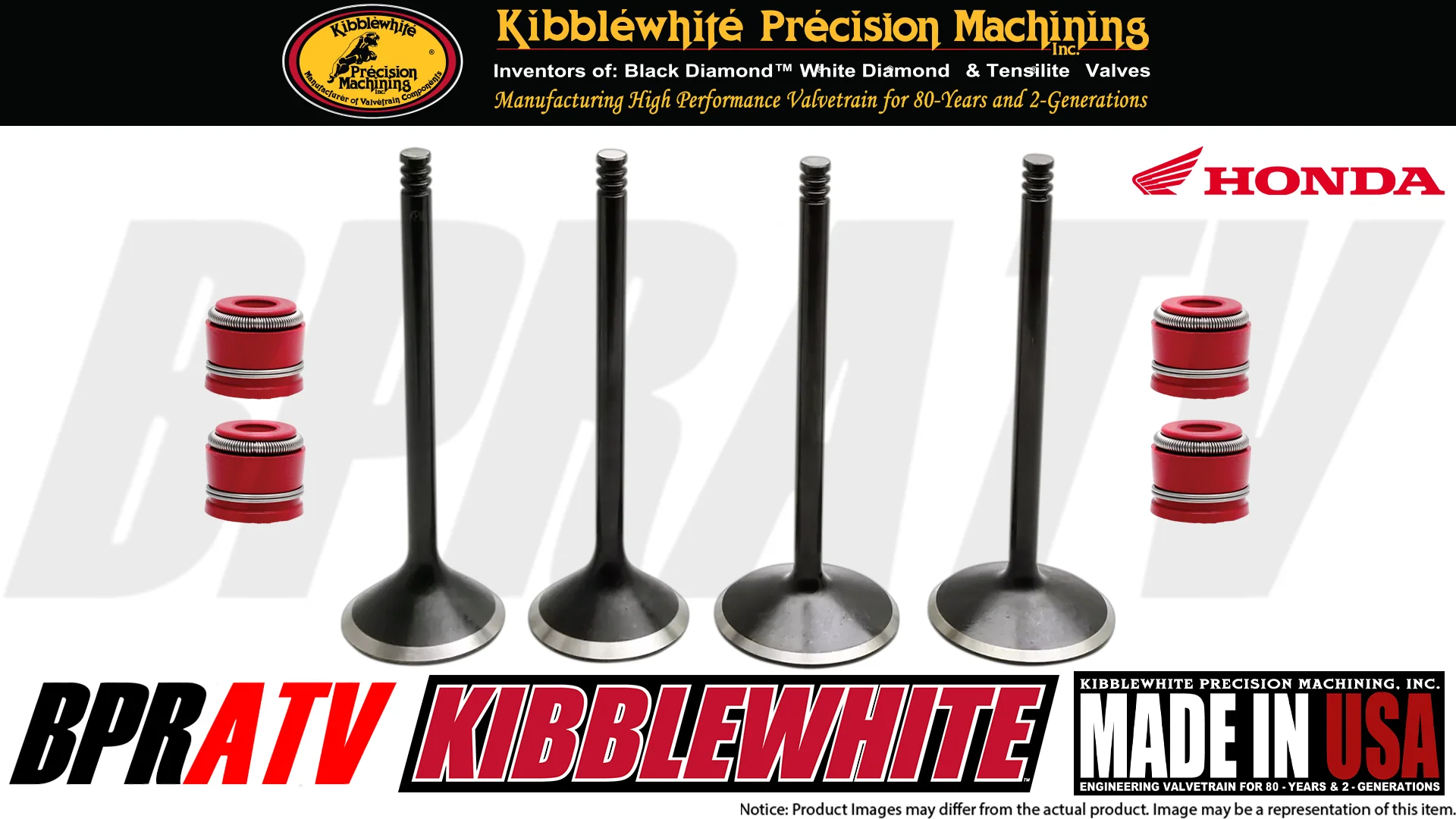 18-19 Honda CRF250R CRF 250R Kibblewhite Intake Valves Exhaust Valves RED Seals - Image 3