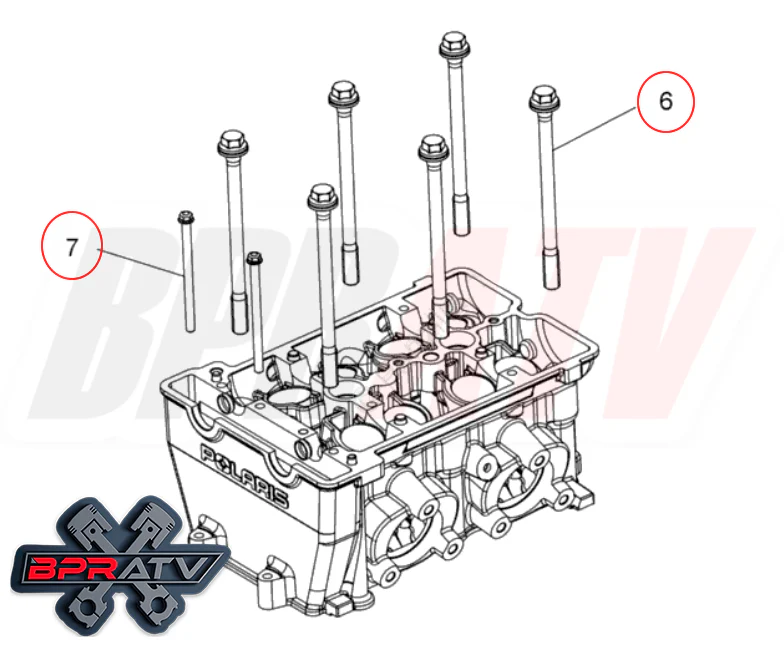18-20 Polaris RZR RS1 COMPLETE BPRATV Titanium Cylinder Head Bolts Kit Stud Kit - Image 13