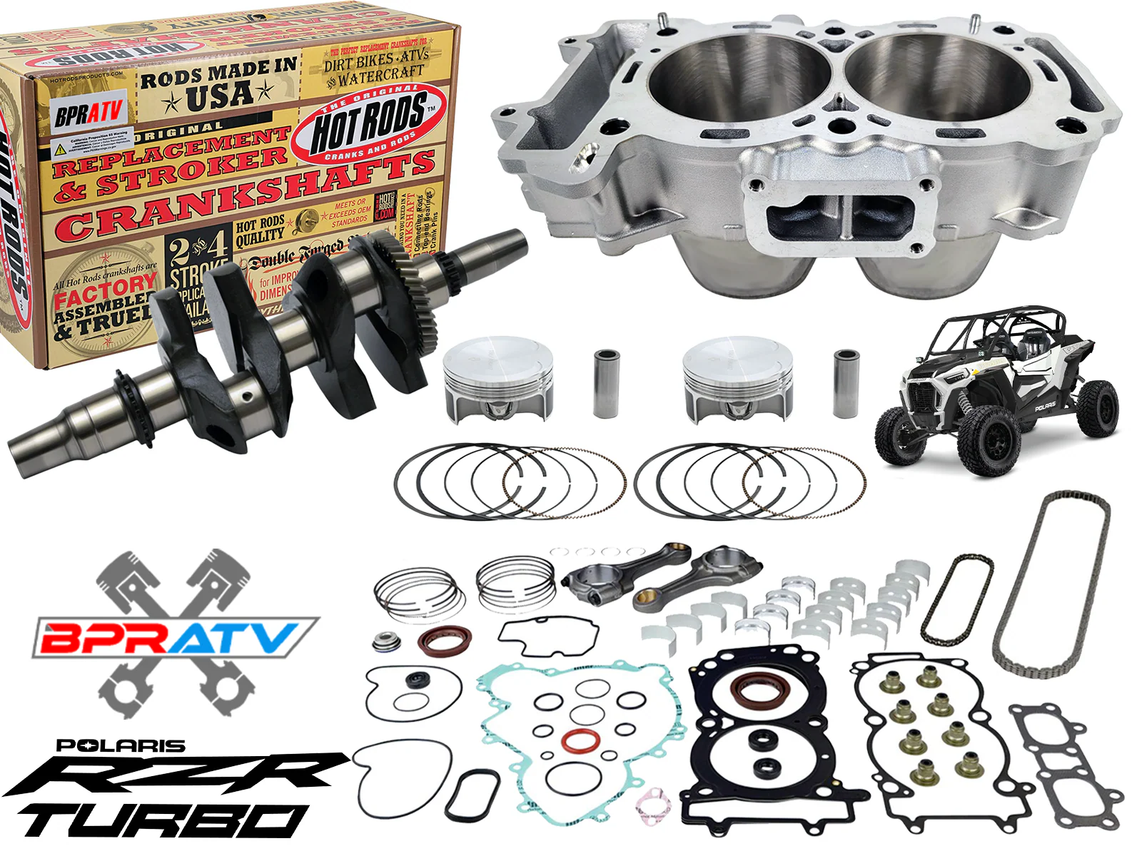 19-21 Polaris RZR XP 4 TURBO S Complete Engine Rebuild Kit Crank Cylinder Piston - Image 2