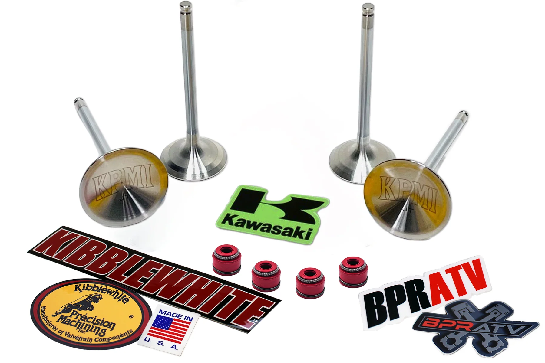 20-22 Kawasaki KX250 KX 250 OEM Head Kibblewhite Intake Exhaust Valves Red Seals
