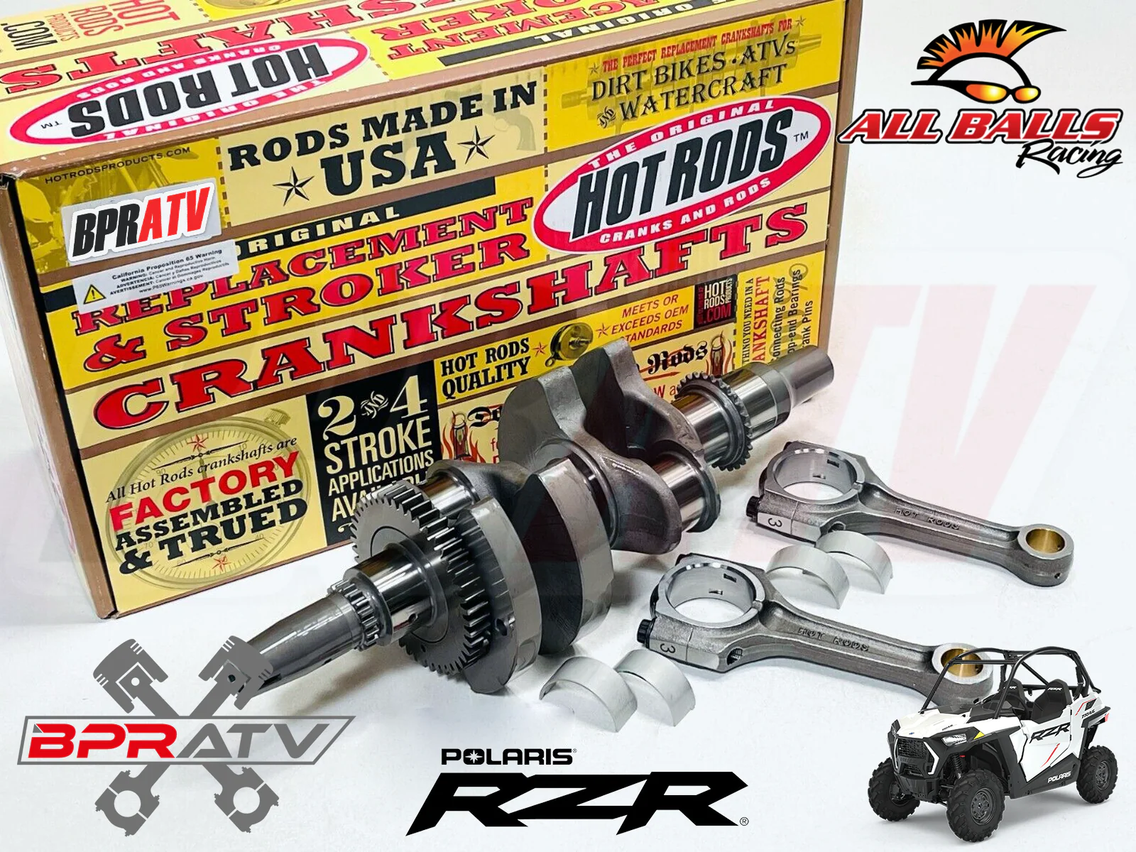 2013 14 Polaris RZR XP900 XP 900 Hotrods Heavy Duty Crank & Rods Crankshaft Hot - Image 2
