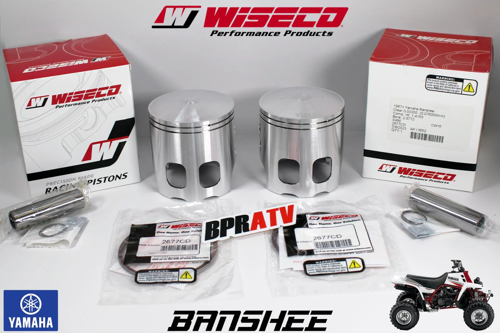 421cc Yamaha Banshee 68mm Top End Kit 4mil No Spacer Athena Cylinders Wiseco New - Image 3