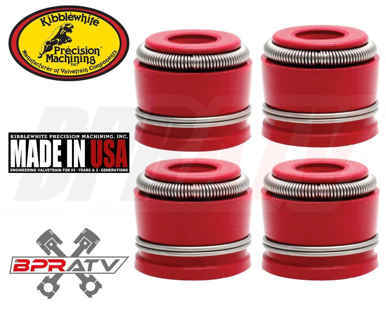 83-85 Honda 350 XR350 RFVC Head Valve Stem Guide Viton RED Seals Seal Set of 4 - Image 3