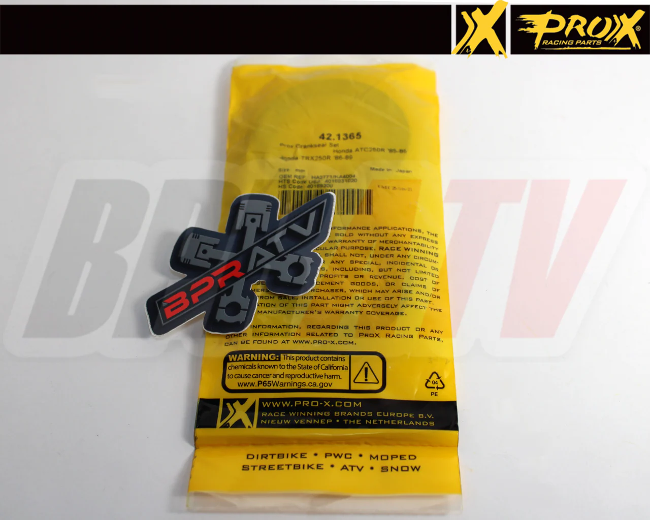 86-89 Honda TRX250R TRX 250R Main Crankshaft Bearings SKF & ProX Crank Seals Kit - Image 5