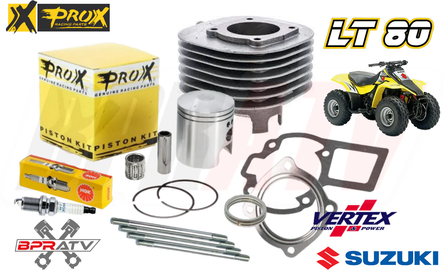 87-06 Suzuki LT80 LT 80 BPRATV Top End Rebuild Kit Pro X Piston Gaskets Cylinder - Image 18