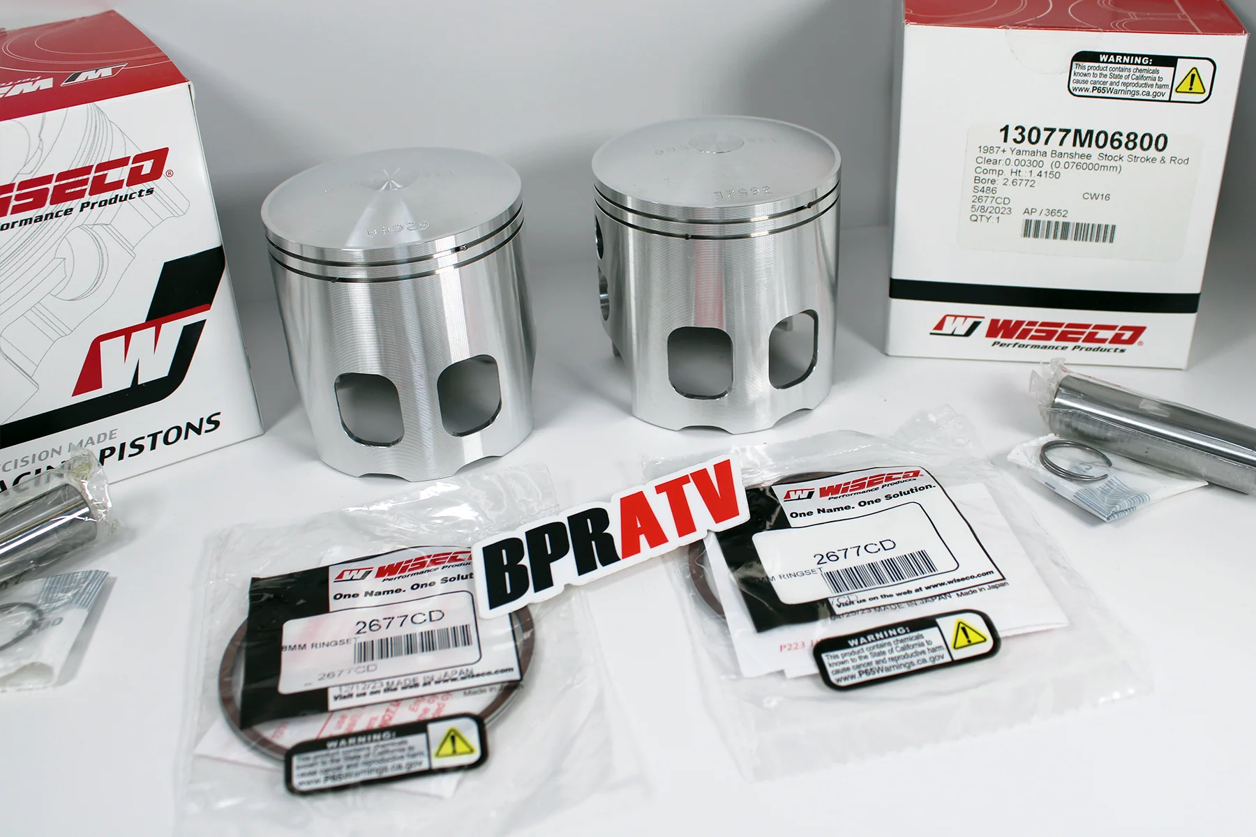 Athena Banshee CUB Wiseco 68mm Big Bore Piston Set for Stock Stroke Crankshafts - Image 3