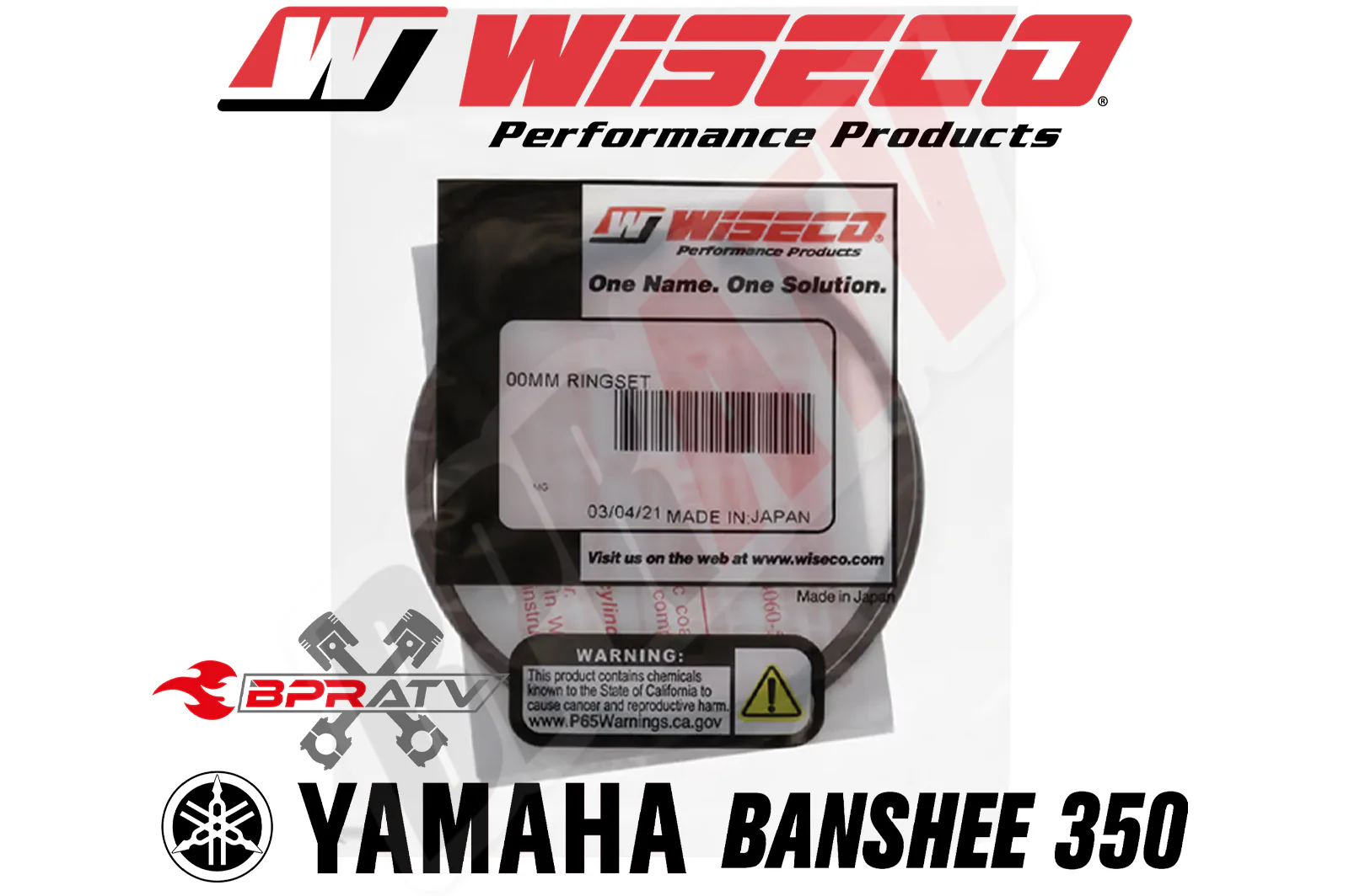 Banshee 350 64.75mm Bore Wiseco Piston Rings Rebuild Set 2549CD (Pair) Set Of 4 - Image 2