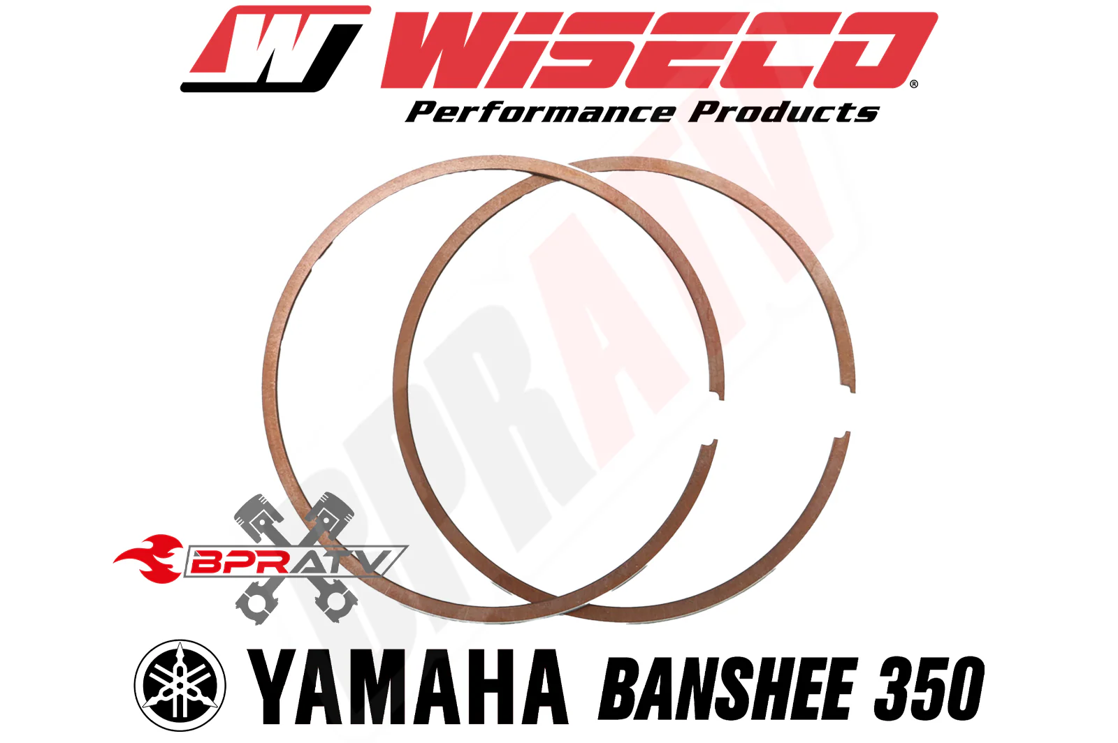 Banshee 350 64mm OEM Bore Wiseco Piston Rings Rebuild Set 2520CD (Pair) Set Of 4 - Image 6
