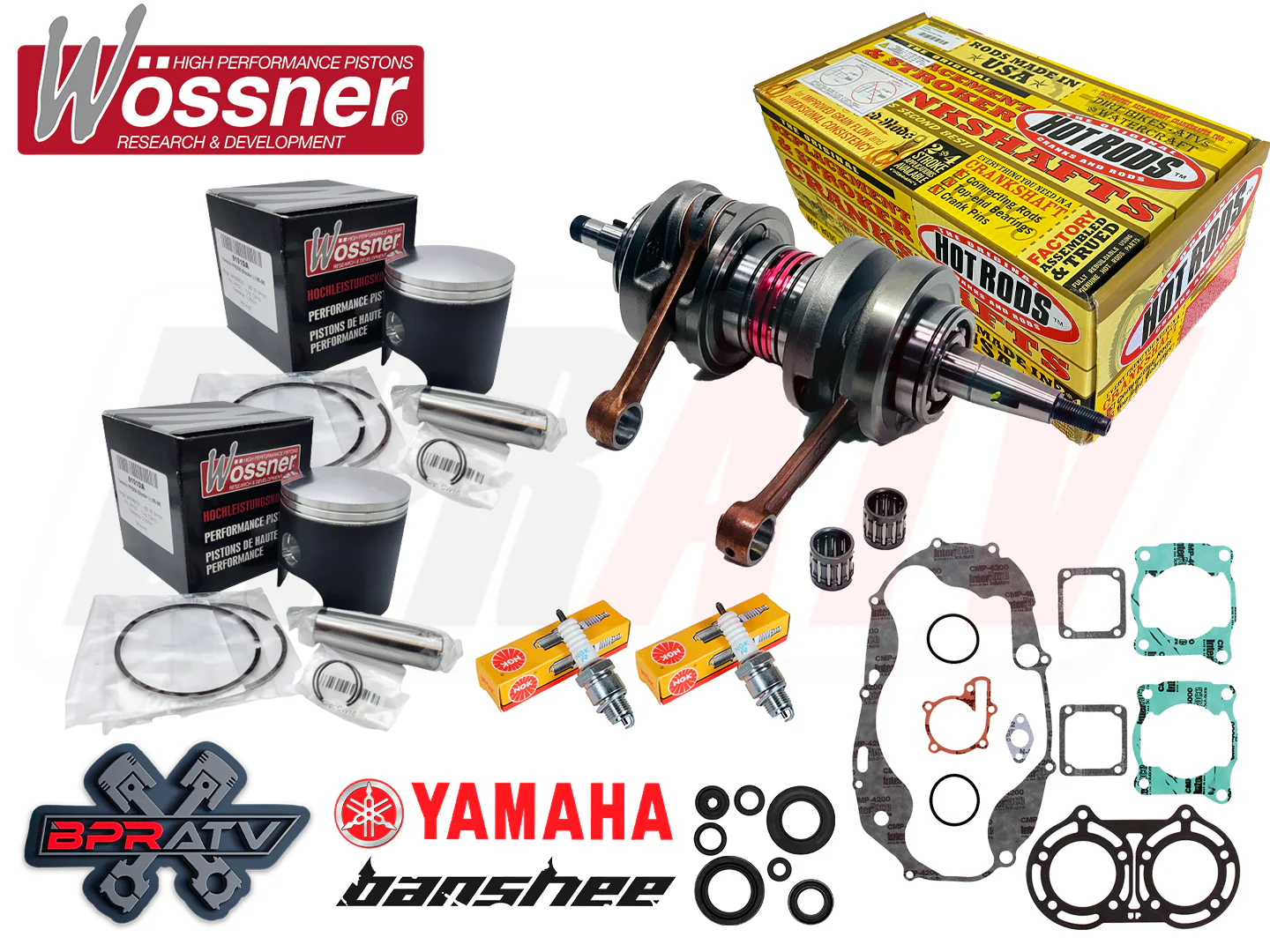 Banshee 350 Cylinders Wossner Pistons Complete Engine Top Bottom End Rebuild Kit - Image 5