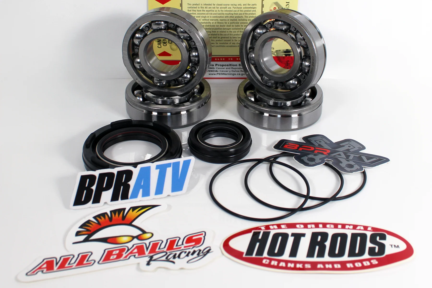 Banshee 350 Hot Rods 4111 +4 mil Crankshaft Rebuild Kit Main Bearings & Seal Kit - Image 4
